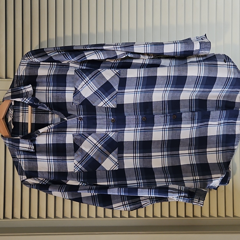 O'Neill Blue and White Plaid Shirt